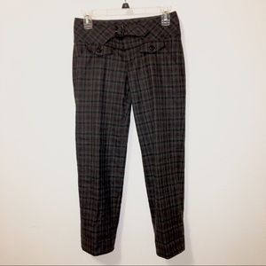 Anthropologie Plaid Buckle Trouser Pants